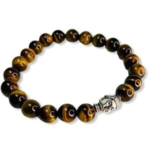 Yellow Tiger’s Eye Buddha Stretch Bracelet